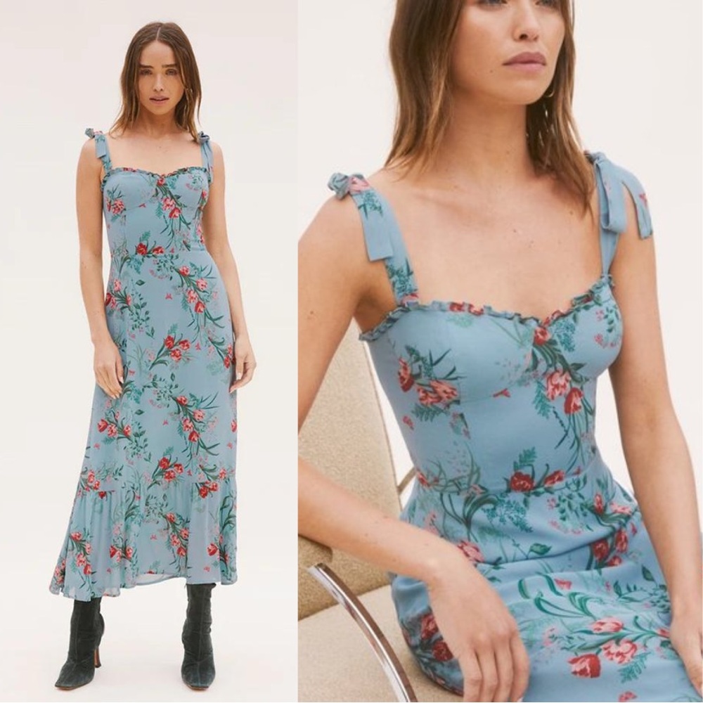 Reformation Blue Floral Maxi Dress